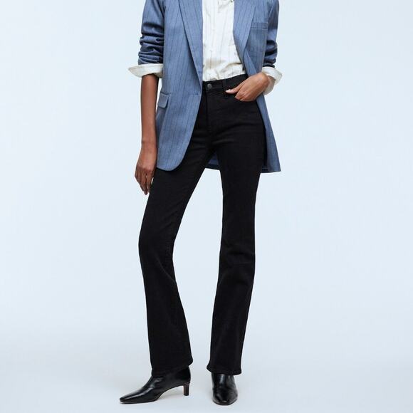 MADEWELL Petite Kick Out Full-Length Jeans Black Frost Sz 24 {AA51} - Picture 1 of 7